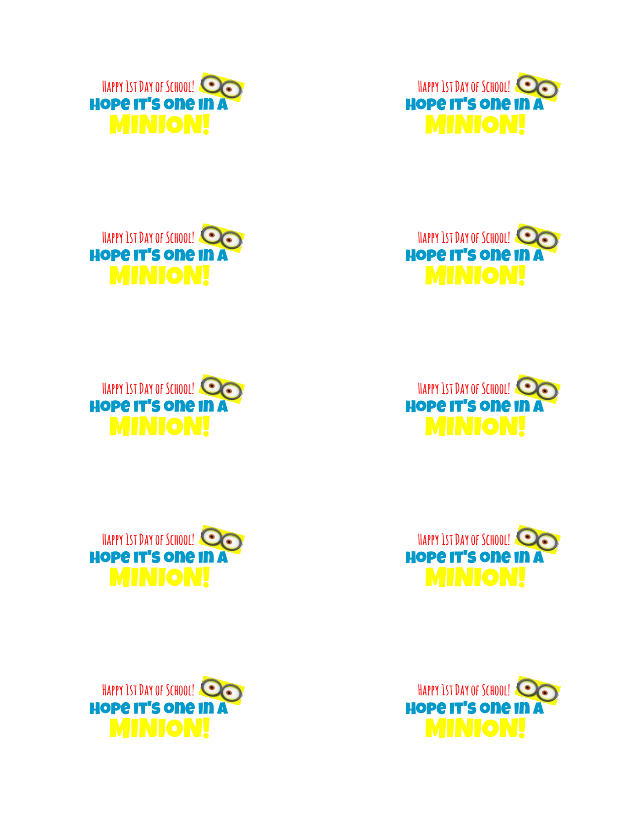 Minions Printable Picture