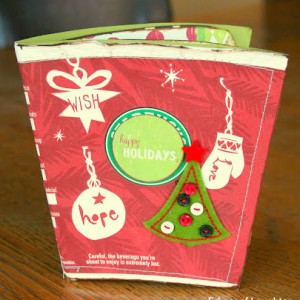 Recycled Starbucks Coffee Cup Christmas Scrapbook