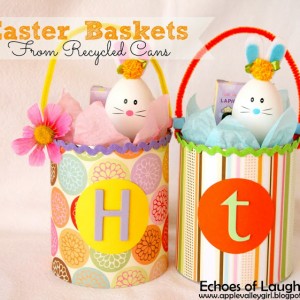 Easter Baskets Made From Recycled Cans