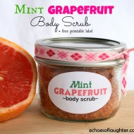 Mint Grapefruit Body Scrub +Free Printable Label