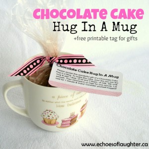 Chocolate Cake Hug In A Mug +Free Printable Tag {Gift Idea}