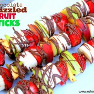 Chocolate Drizzled Fruit Sticks