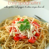 Easy Spaghettini with Garlic, Red Pepper & Extra Virgin Olive Oil