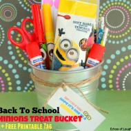 Back To School Minions Treat Bucket with Free Printable Tag