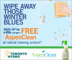 Wipe Away Those Winter Blues with Toronto Hydro & Aspen Clean +WIN 1 Year of Eco-Friendly Cleaning Services!